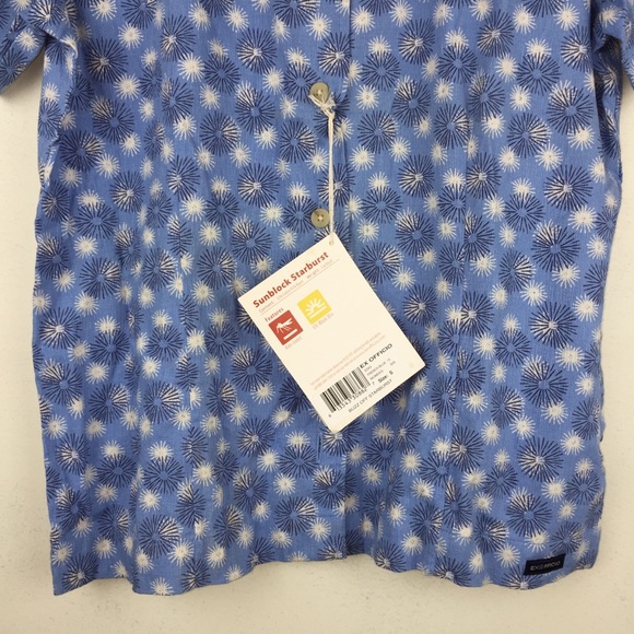 Buzz Off Insect Repellant Blue Floral Top - Picture 3 of 11